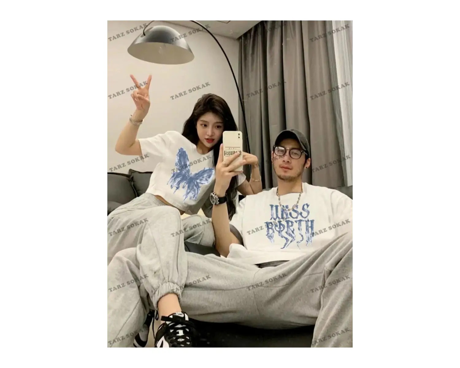 2 Adet Tir Harajuku Style Çift Sevgili Kombinleri Couple Clothing Yeni Sezon