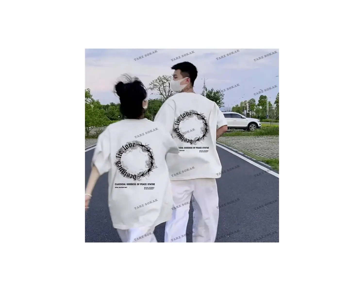 2 Adet Tir Harajuku Style Çift Sevgili Kombinleri Couple Clothing Yeni Sezon