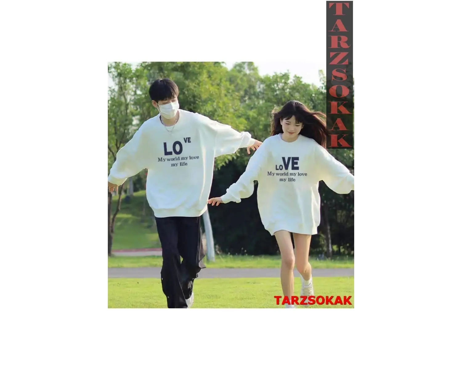 2 Li Harajuku Style Çift Sevgili Kombinleri Couple Clothing Yeni Sezon 2 Adet