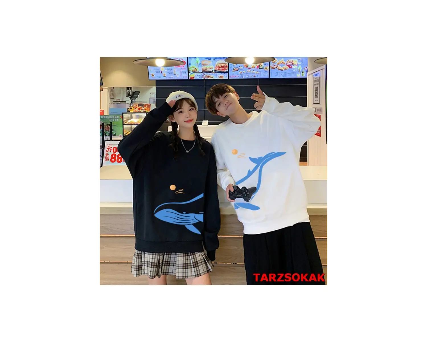 2 Li Harajuku Style Çift Sevgili Kombinleri Couple Clothing Yeni Sezon 2 Adet