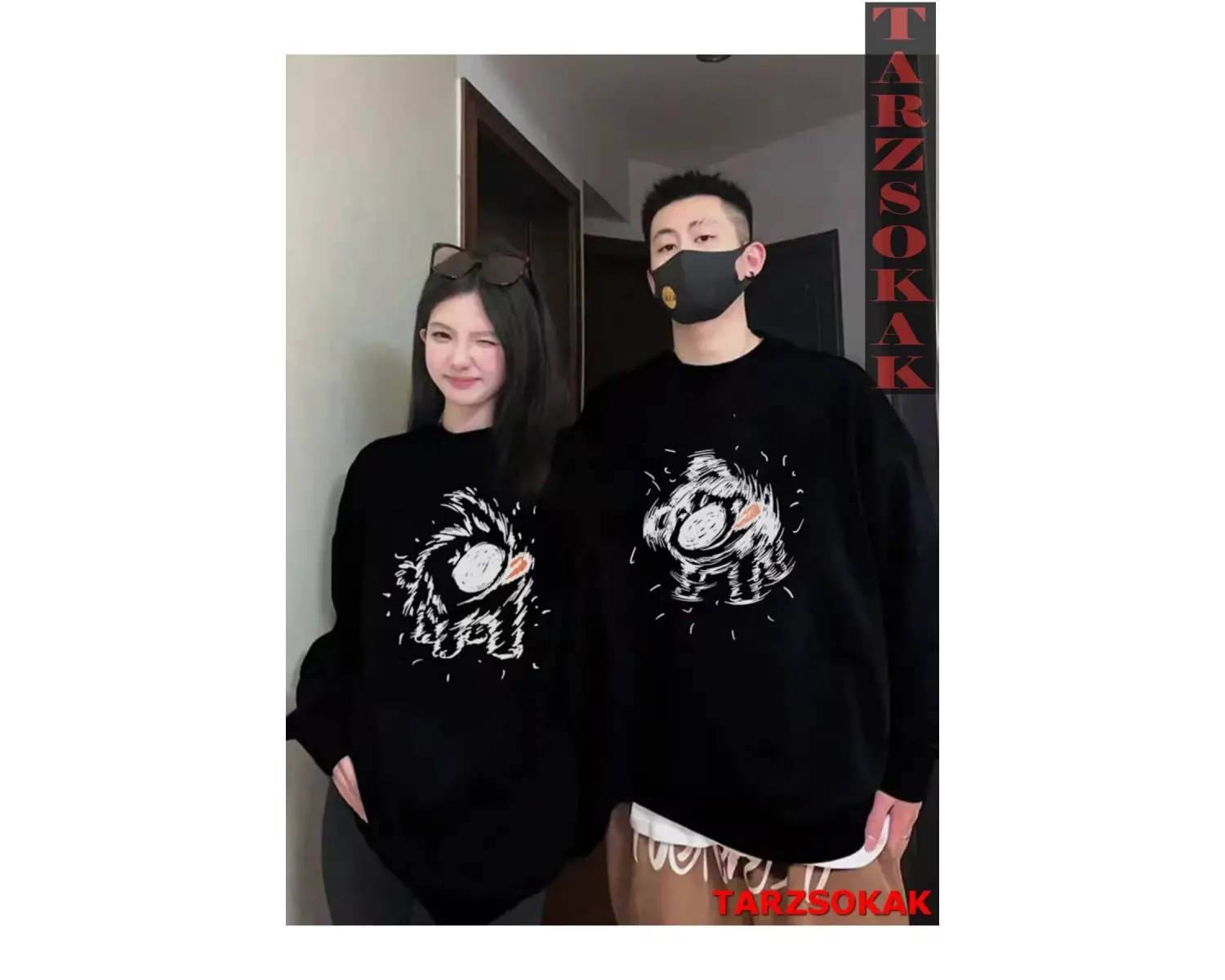 2 Li Harajuku Style Çift Sevgili Kombinleri Couple Clothing Yeni Sezon 2 Adet