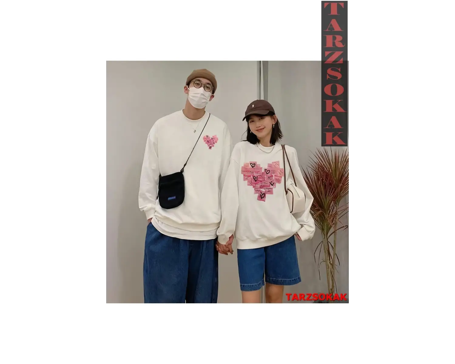 2 Li Harajuku Style Çift Sevgili Kombinleri Couple Clothing Yeni Sezon 2 Adet