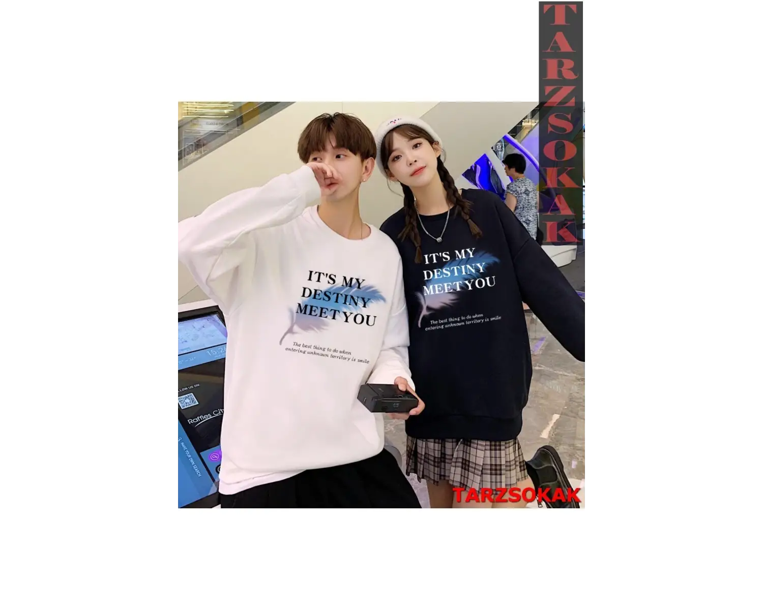 2 Li Harajuku Style Çift Sevgili Kombinleri Couple Clothing Yeni Sezon 2 Adet