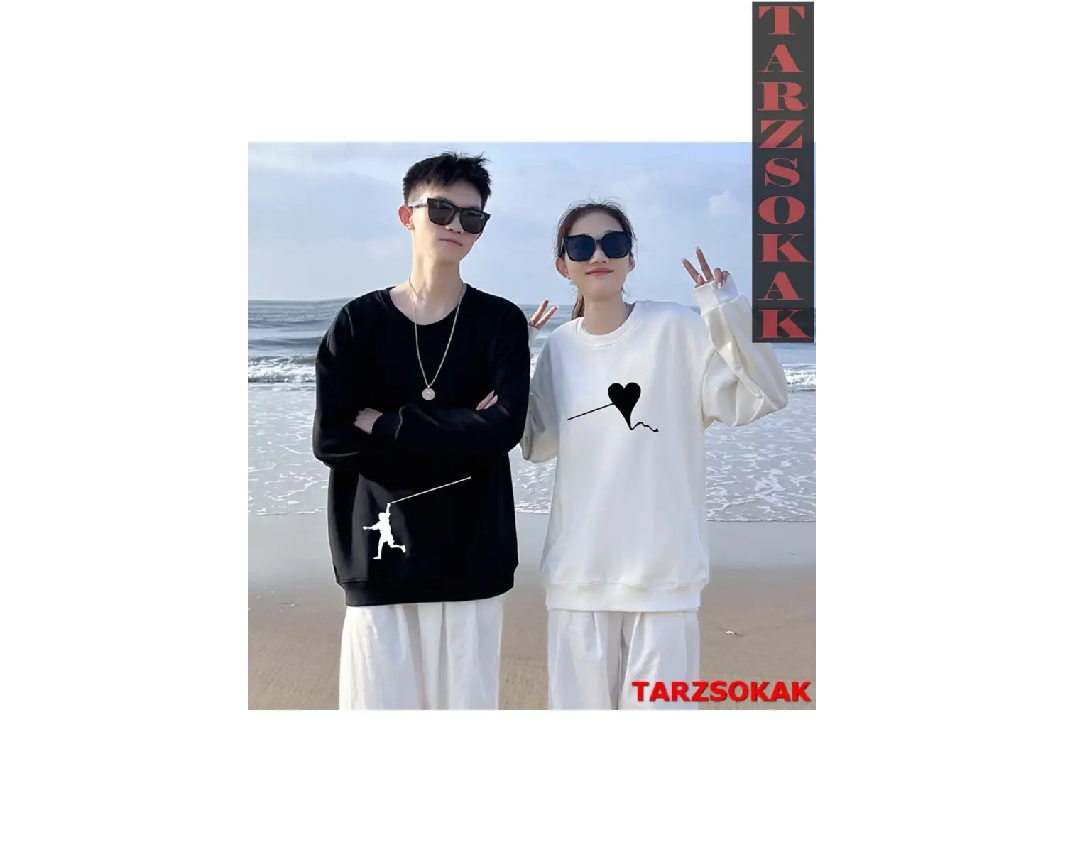 2 Li Harajuku Style Çift Sevgili Kombinleri Couple Clothing Yeni Sezon 2 Adet