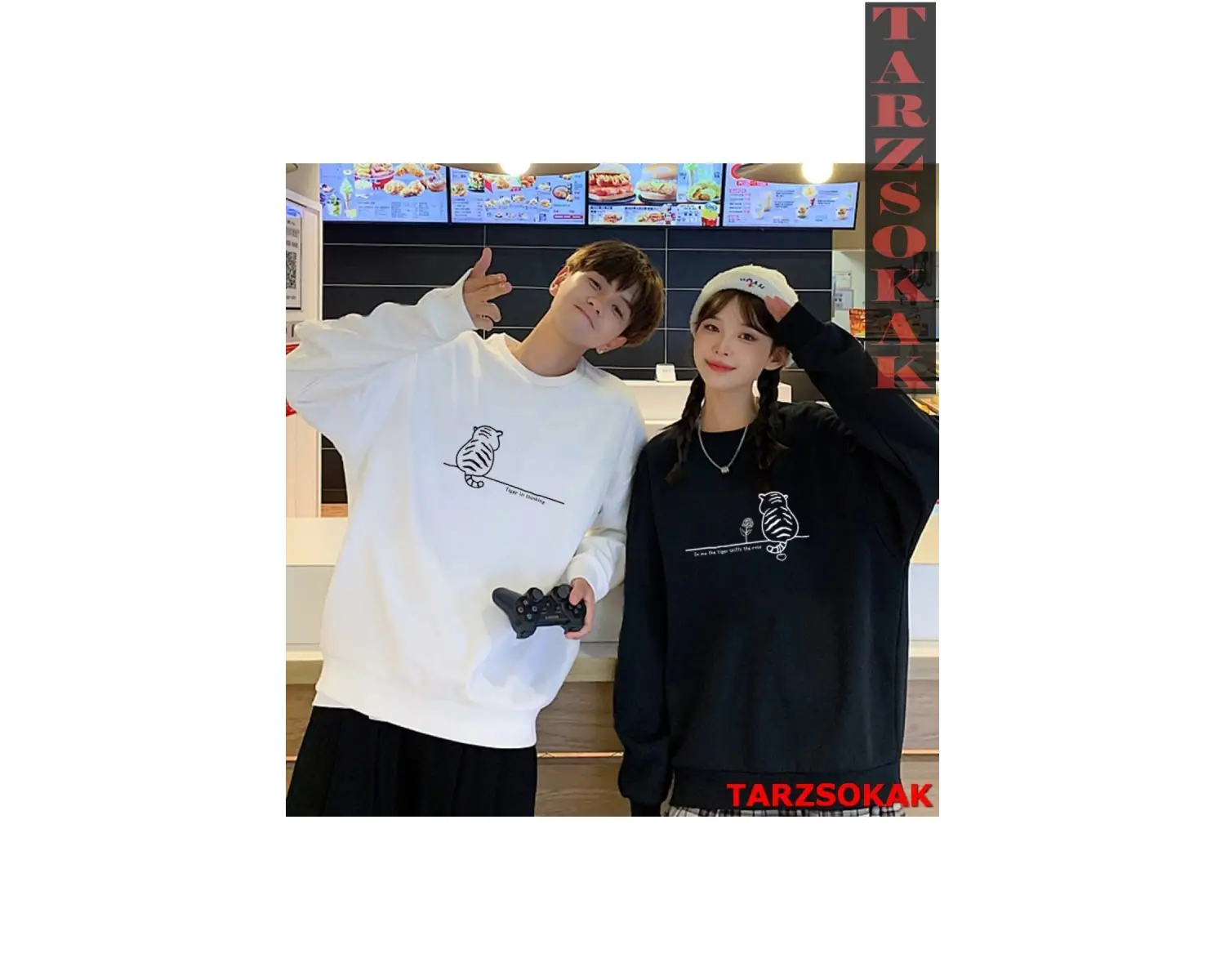 2 Li Harajuku Style Çift Sevgili Kombinleri Couple Clothing Yeni Sezon 2 Adet