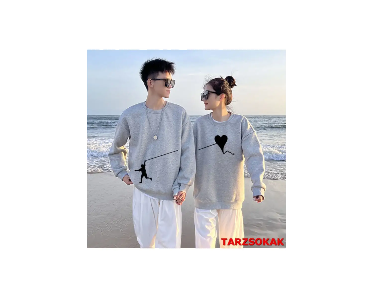 2 Li Harajuku Style Çift Sevgili Kombinleri Couple Clothing Yeni Sezon 2 Adet
