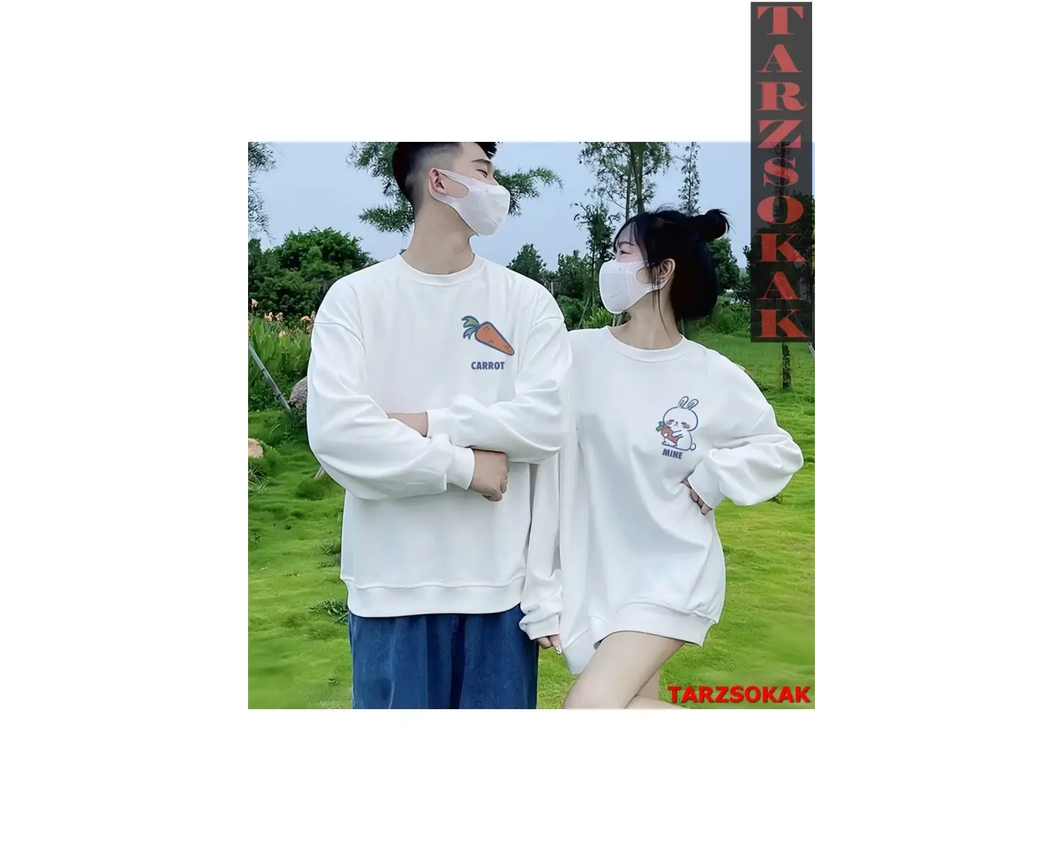 2 Li Harajuku Style Çift Sevgili Kombinleri Couple Clothing Yeni Sezon 2 Adet