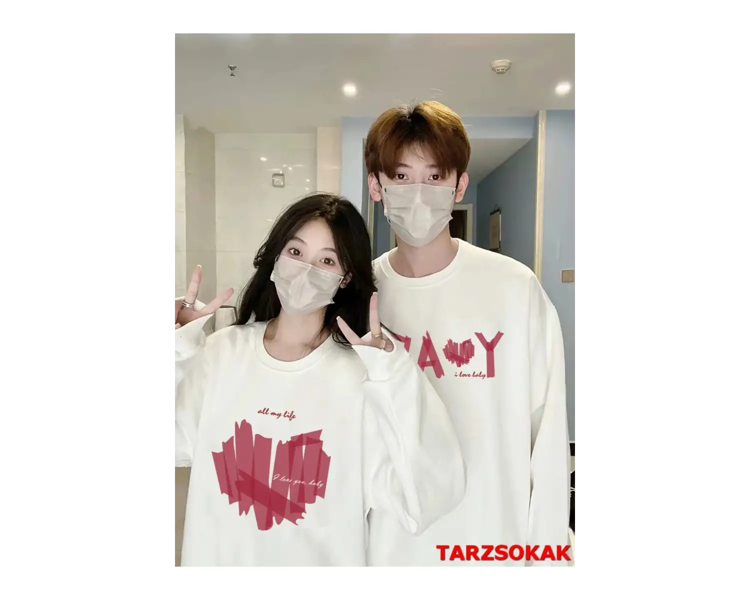 2 Li Harajuku Style Çift Sevgili Kombinleri Couple Clothing Yeni Sezon 2 Adet
