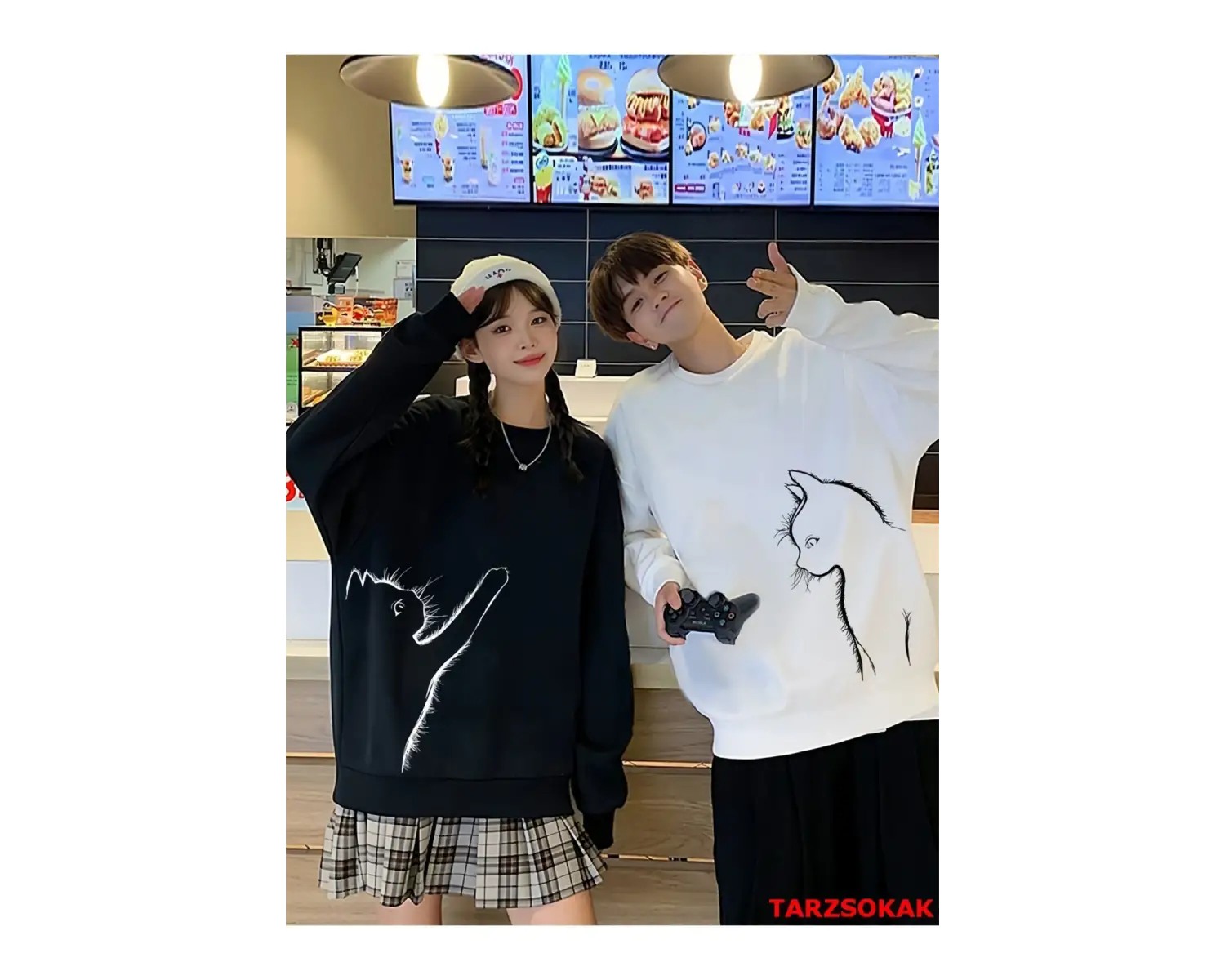 2 Li Harajuku Style Çift Sevgili Kombinleri Couple Clothing Yeni Sezon 2 Adet