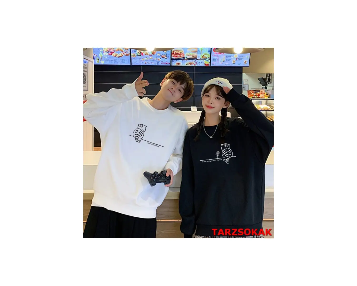 2 Li Harajuku Style Çift Sevgili Kombinleri Couple Clothing Yeni Sezon 2 Adet