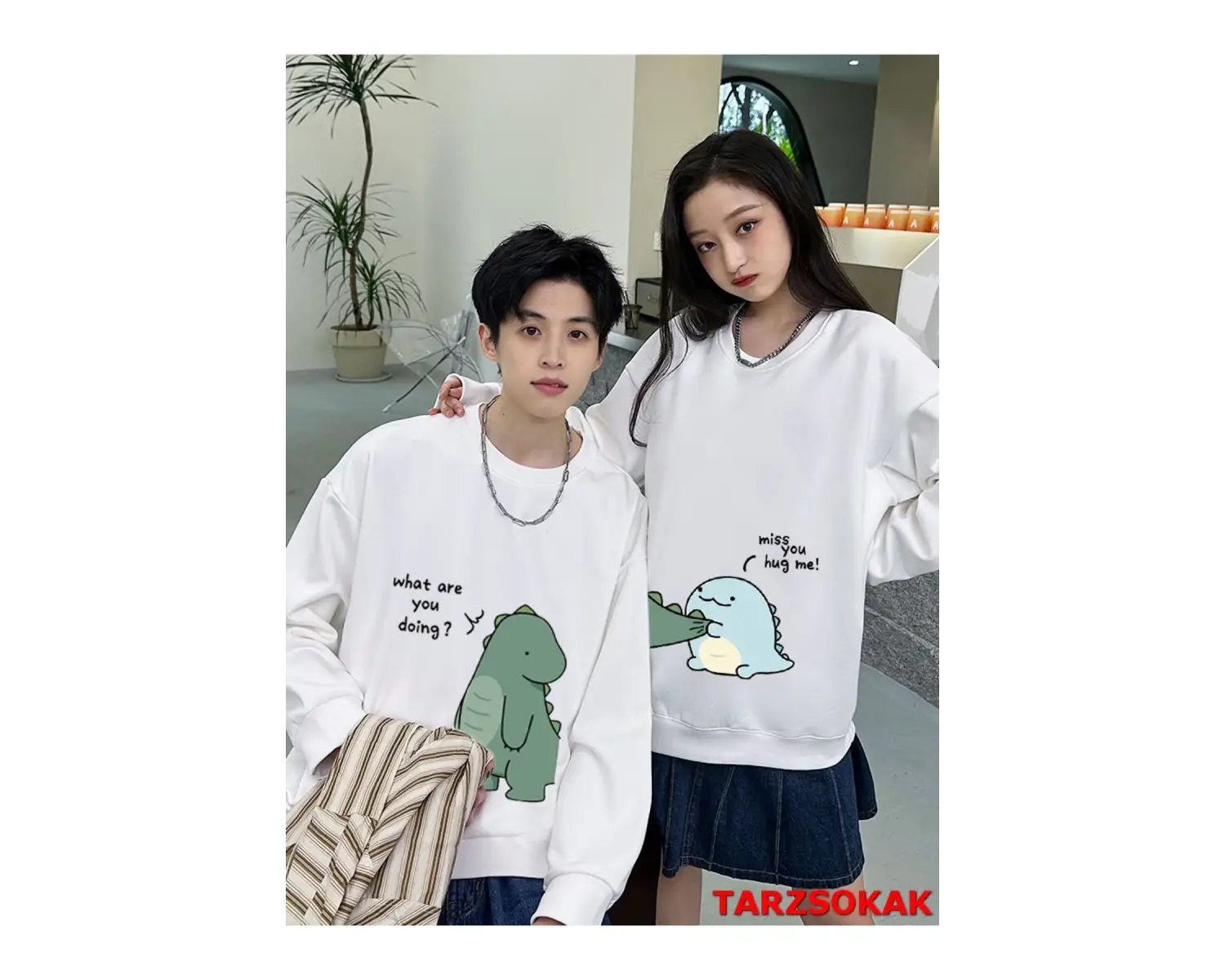 2 Li Harajuku Style Çift Sevgili Kombinleri Couple Clothing Yeni Sezon 2 Adet
