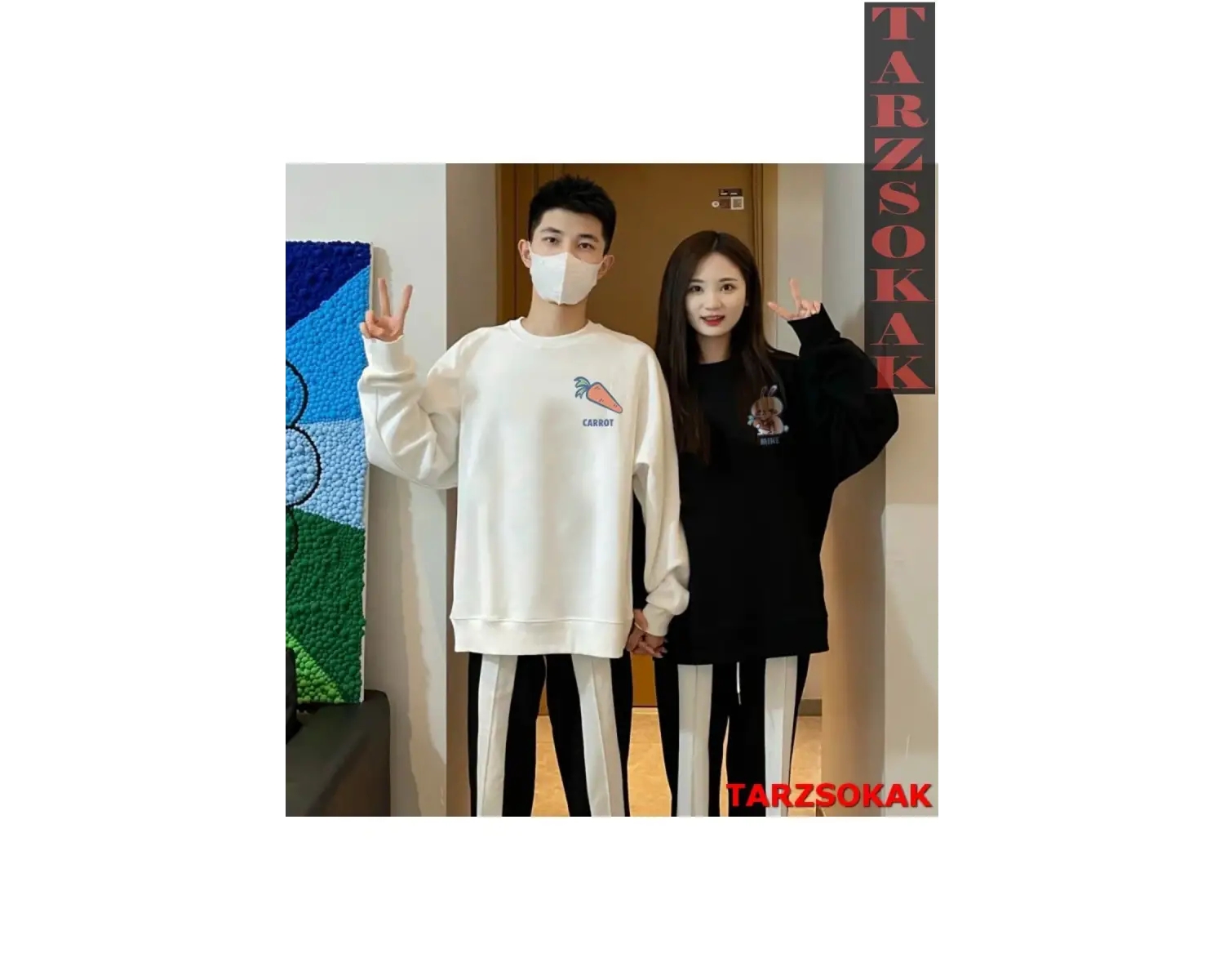 2 Li Harajuku Style Çift Sevgili Kombinleri Couple Clothing Yeni Sezon 2 Adet