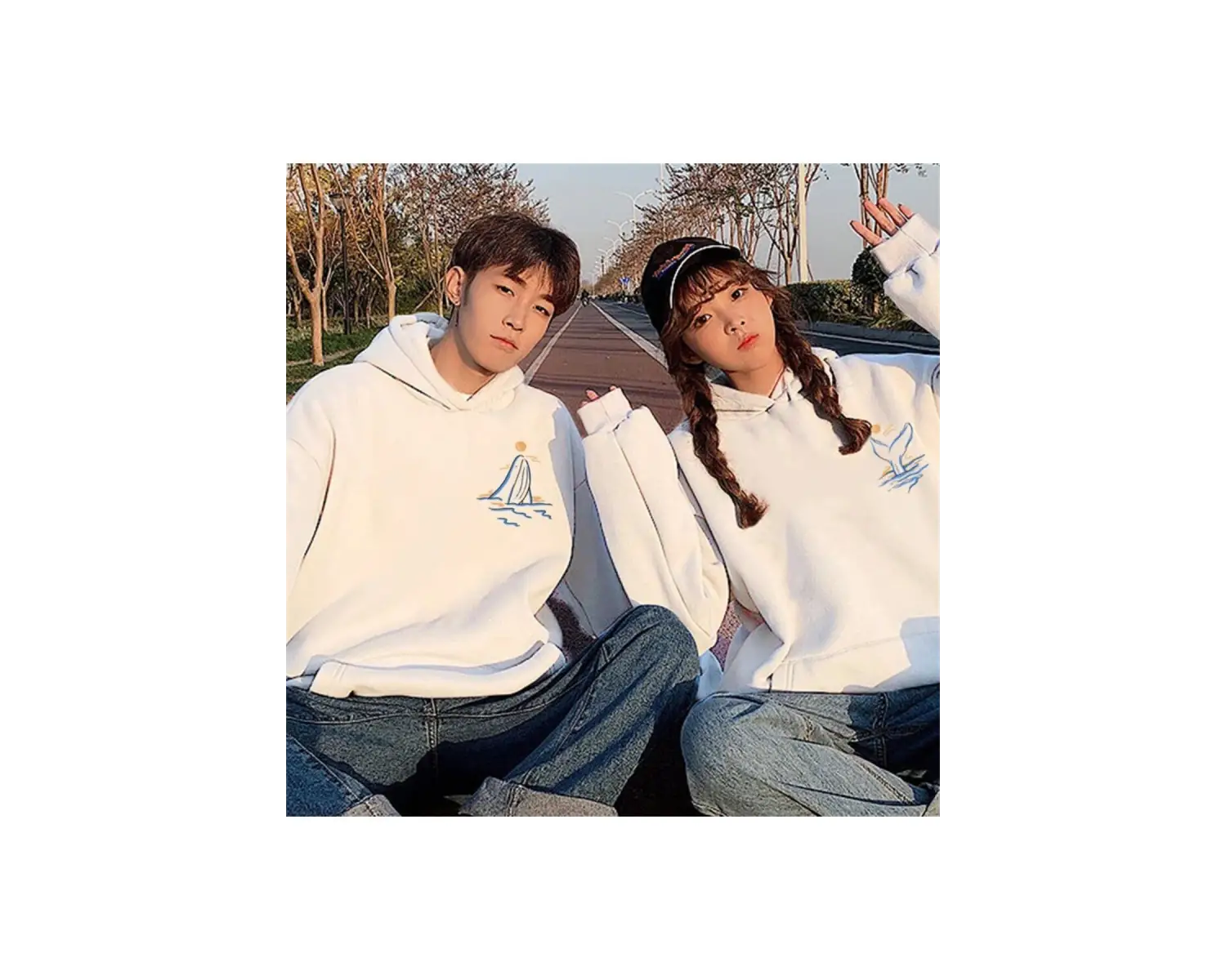 2 Li Harajuku Style Çift Sevgili Kombinleri Couple Clothing Yeni Sezon 2 Adet