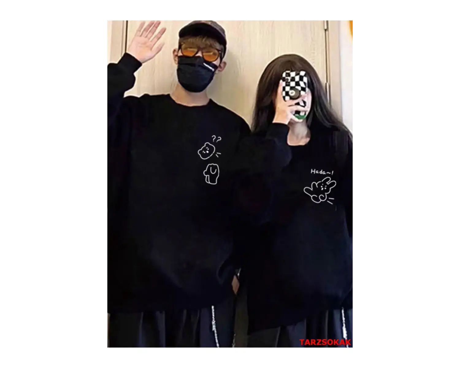 2 Li Harajuku Style Çift Sevgili Kombinleri Couple Clothing Yeni Sezon 2 Adet