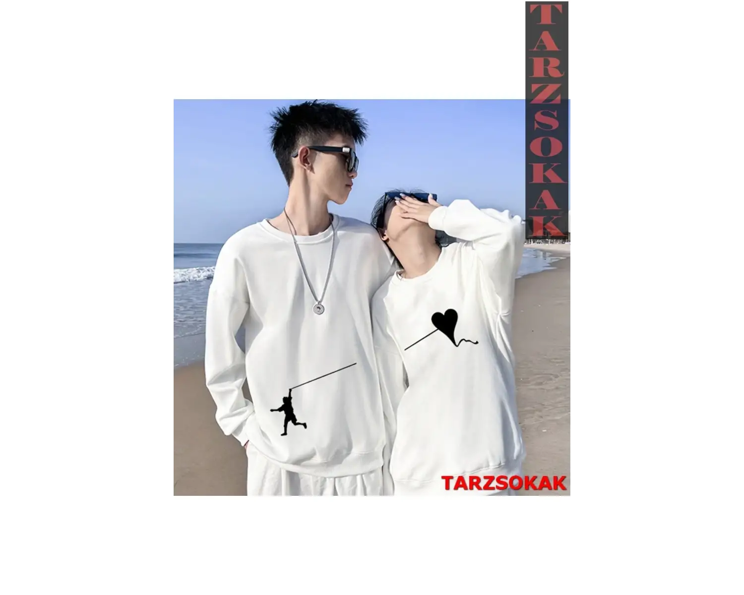 2 Li Harajuku Style Çift Sevgili Kombinleri Couple Clothing Yeni Sezon 2 Adet