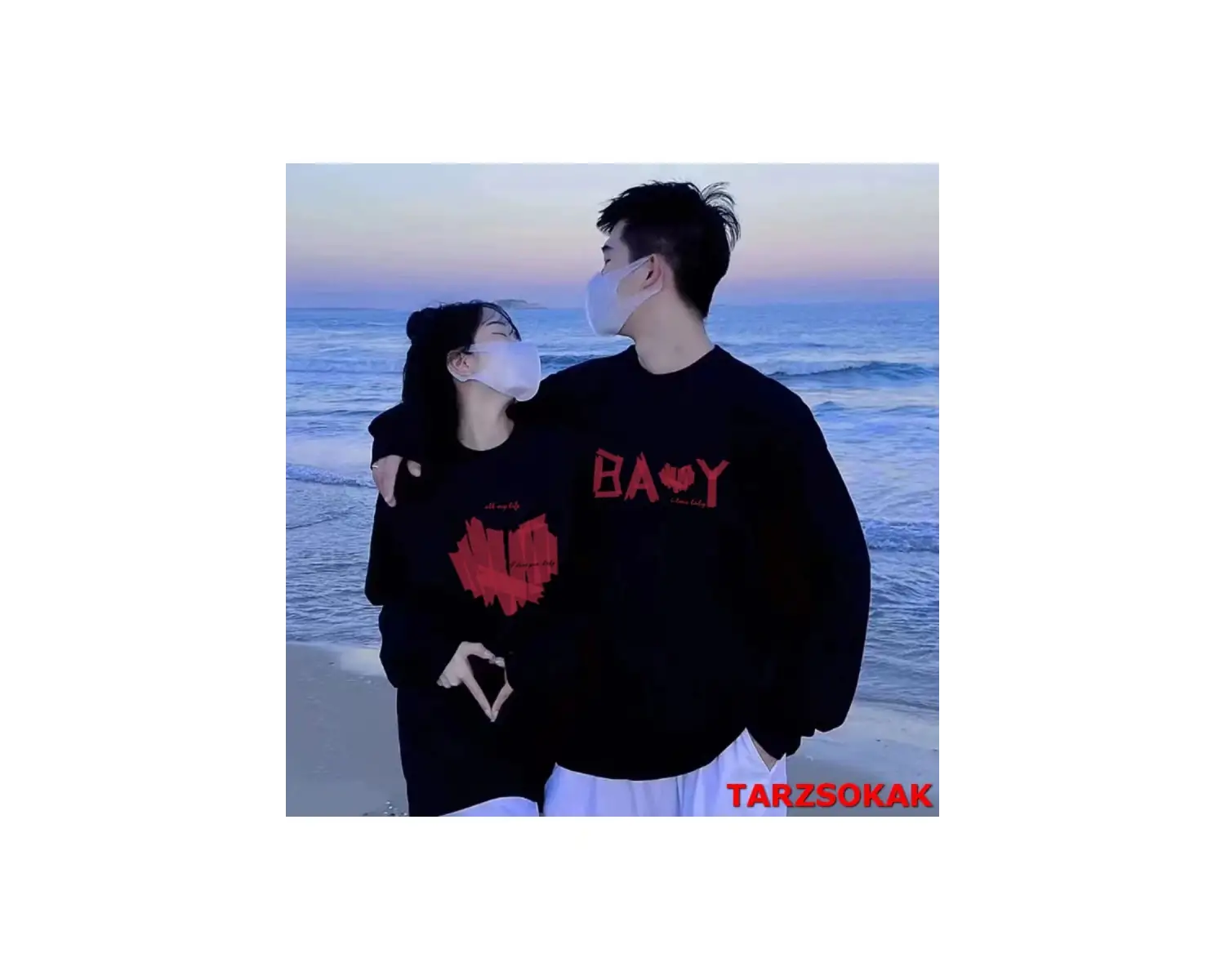 2 Li Harajuku Style Çift Sevgili Kombinleri Couple Clothing Yeni Sezon 2 Adet