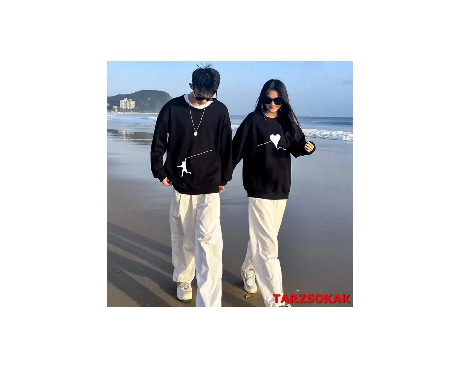 2 Li Harajuku Style Çift Sevgili Kombinleri Couple Clothing Yeni Sezon 2 Adet