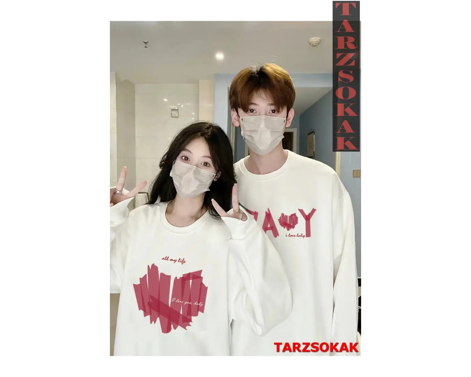 2 Li Harajuku Style Çift Sevgili Kombinleri Couple Clothing Yeni Sezon 2 Adet