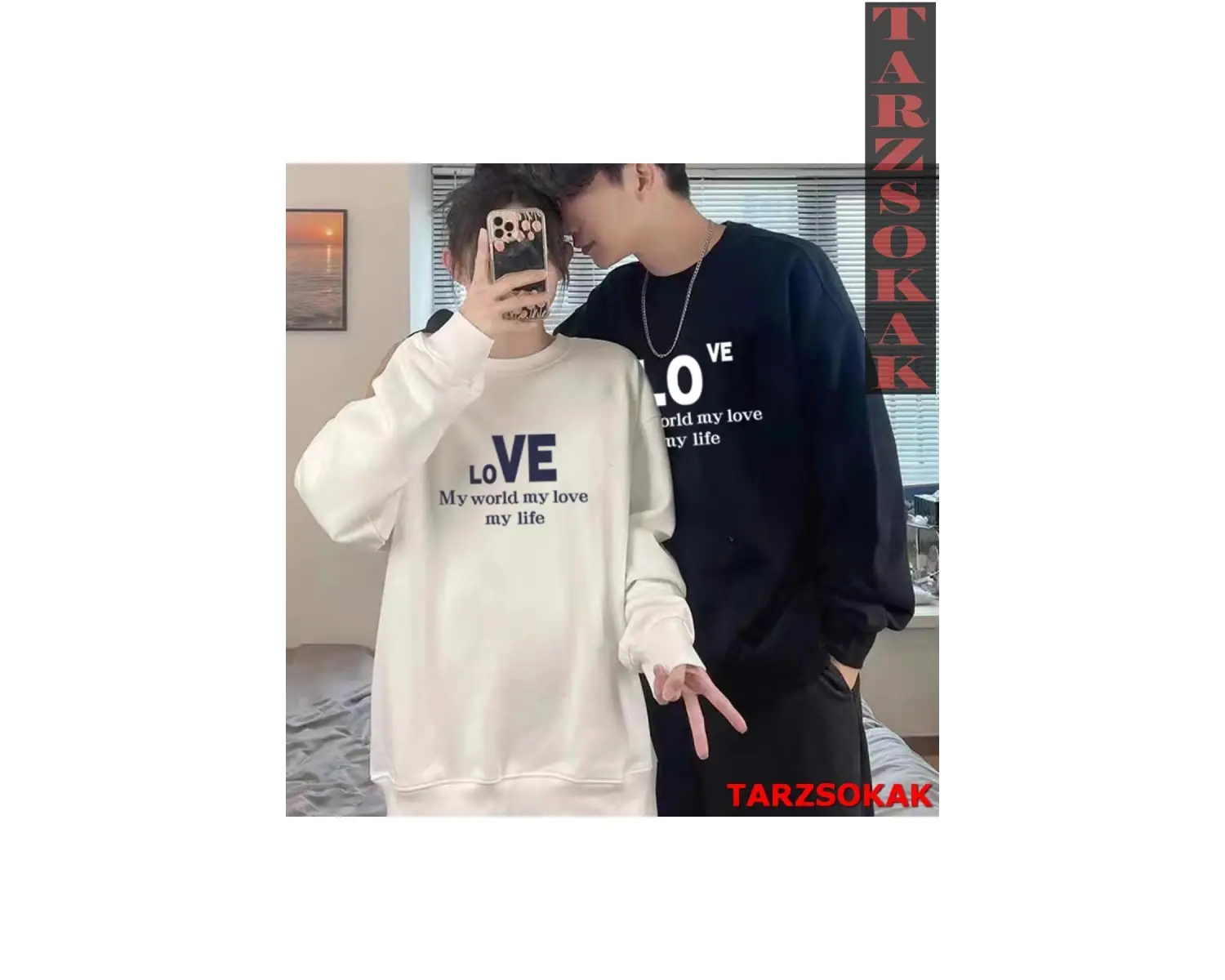 2 Li Harajuku Style Çift Sevgili Kombinleri Couple Clothing Yeni Sezon 2 Adet