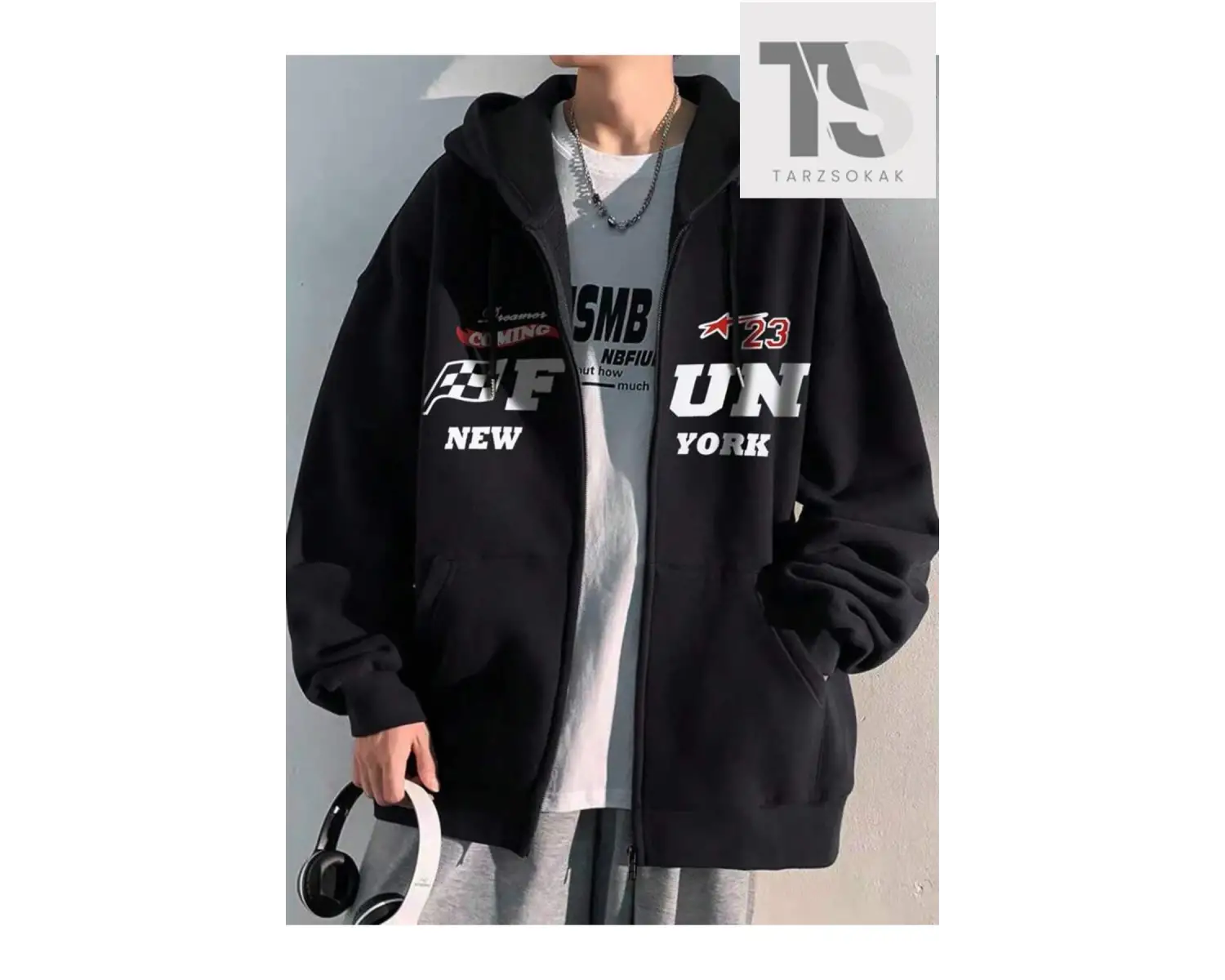 23 New York Sweatshirt Fermuarlı Hırka