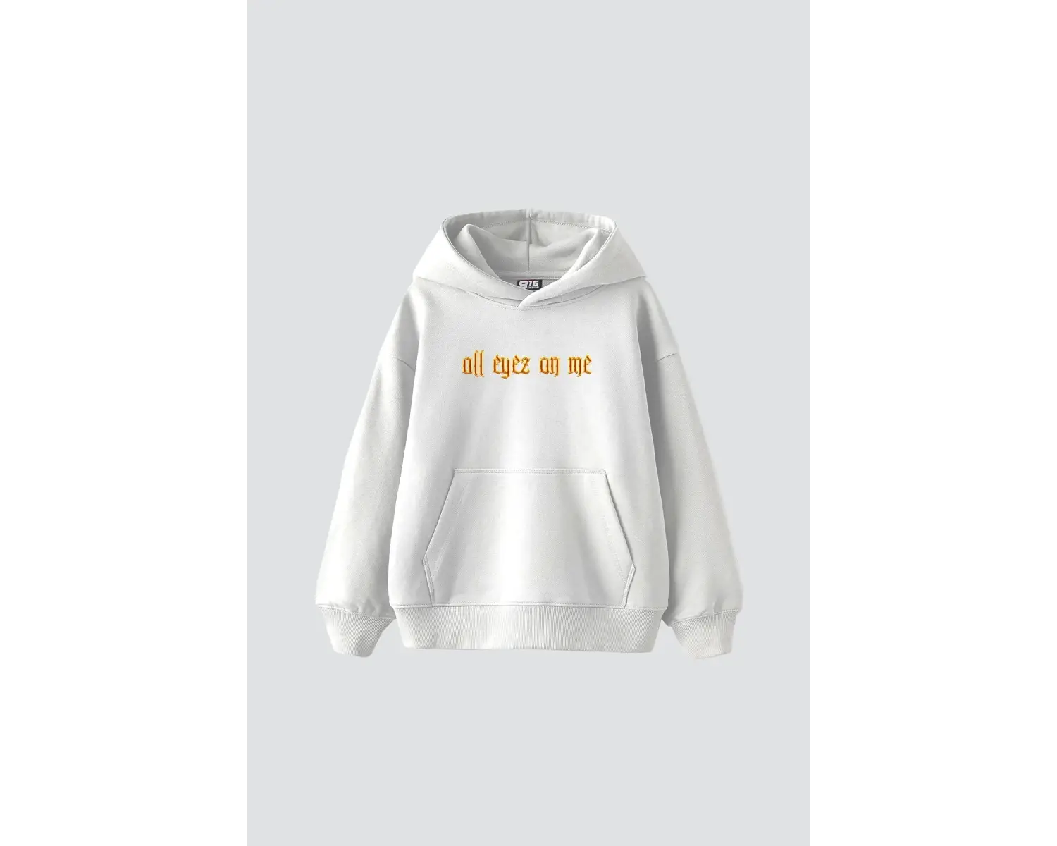 2Pac All Eyez On Me Baskılı Oversize Unisex Premium Beyaz