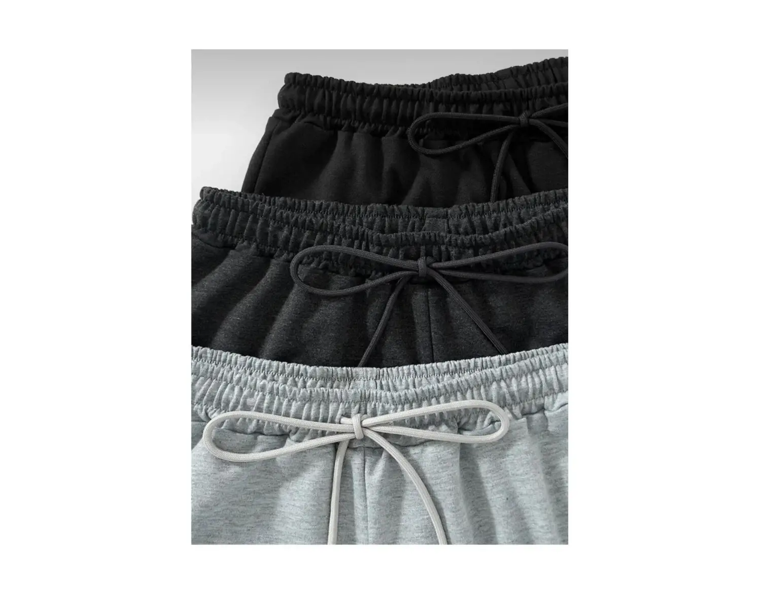 3lü siyah gri füme renk pamuklu şort