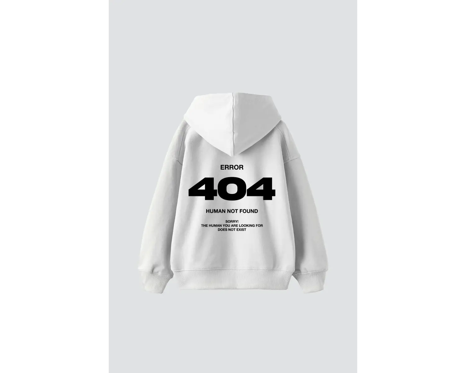 404 Error Baskılı Oversize Unisex Premium Beyaz