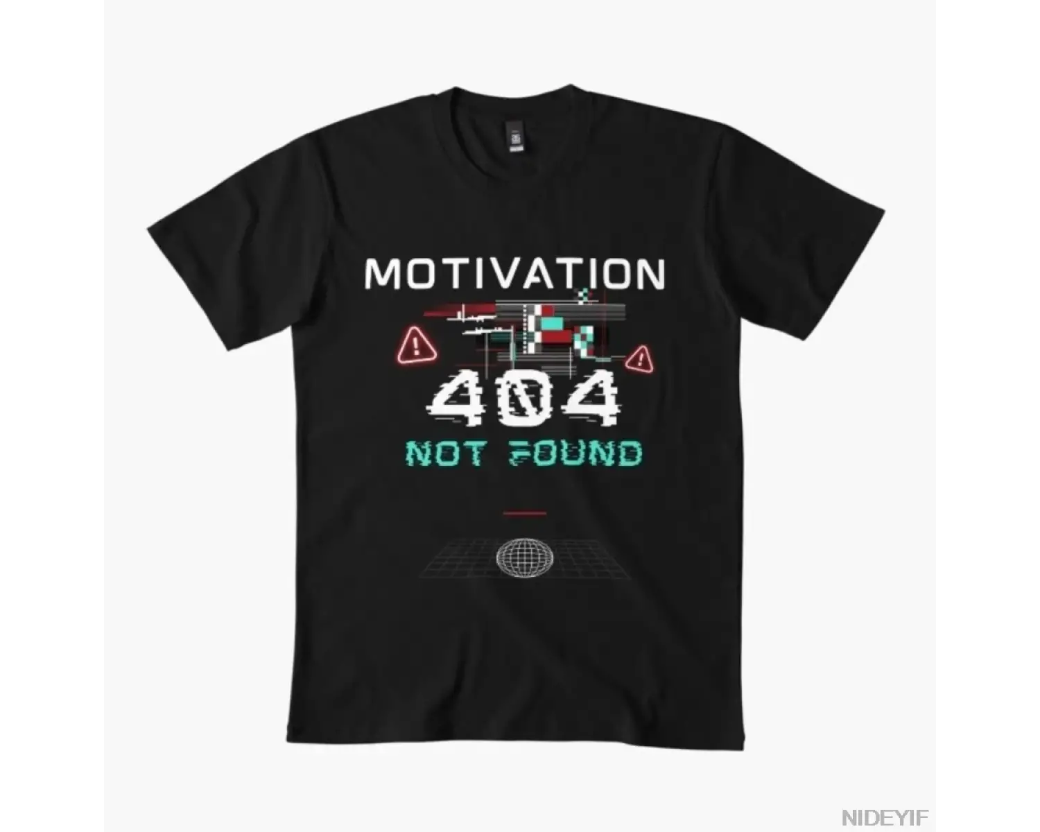 404 Motivasyon Bulunamadı Glitch & Vaporwave 2.0 Erkek Kadın Tişörtü %100 Pamuklu Tişörtler K