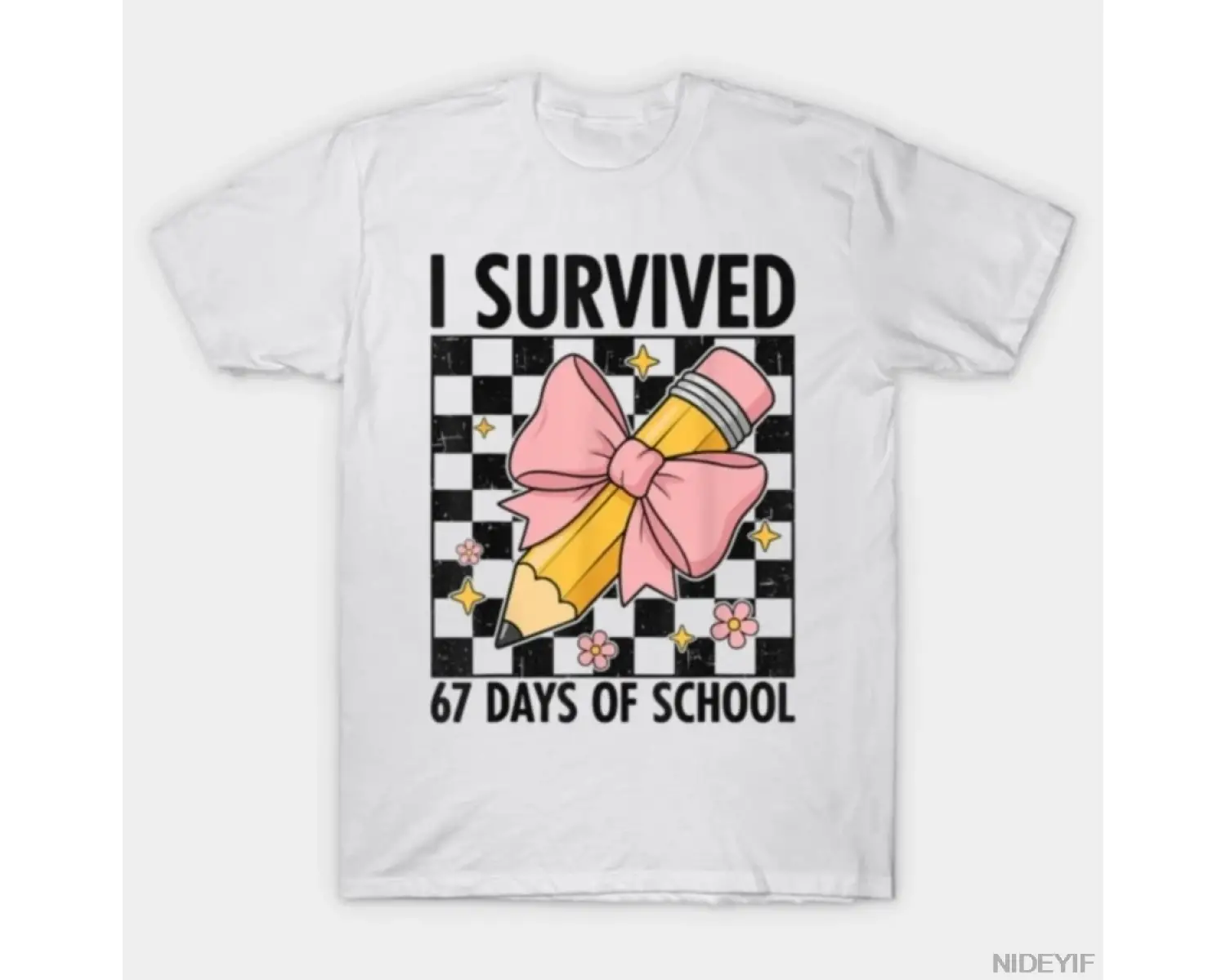 6 7 Okulda Hayatta Kaldım 67 Gün Altı Yedi Öğretmen Tişörtü Erkekler Kadınlar İçin %100 Pamuk