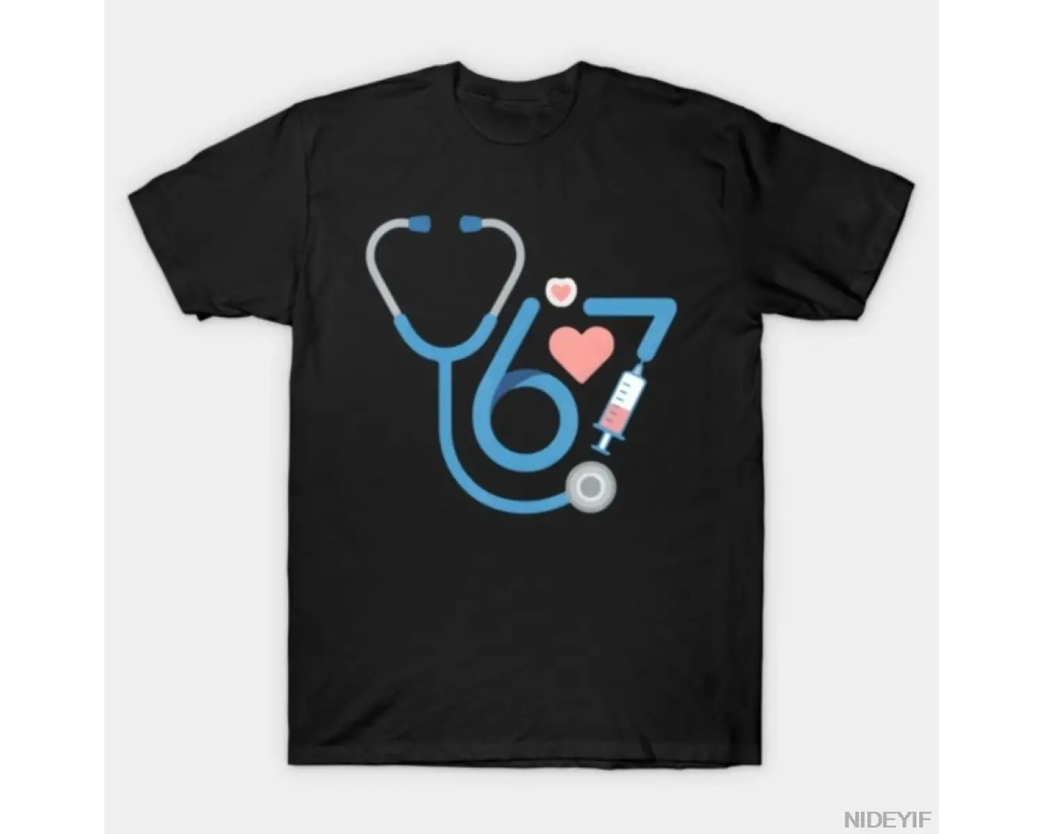 67 Hemşire Altı Yedi Hemşirelik Mizah T-shirt Erkekler Kadınlar Için % 100% Pamuk T Shirt Kıs