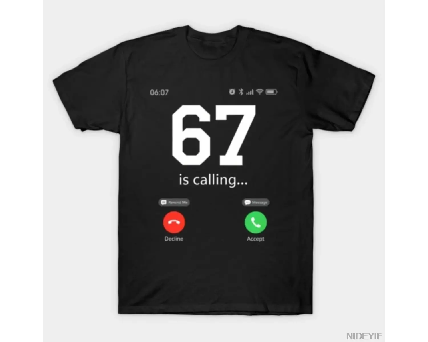 67 Is Calling Meme Six Seven Brainrot T-shirt Erkekler Kadınlar için %100 Pamuklu Tişörtler K