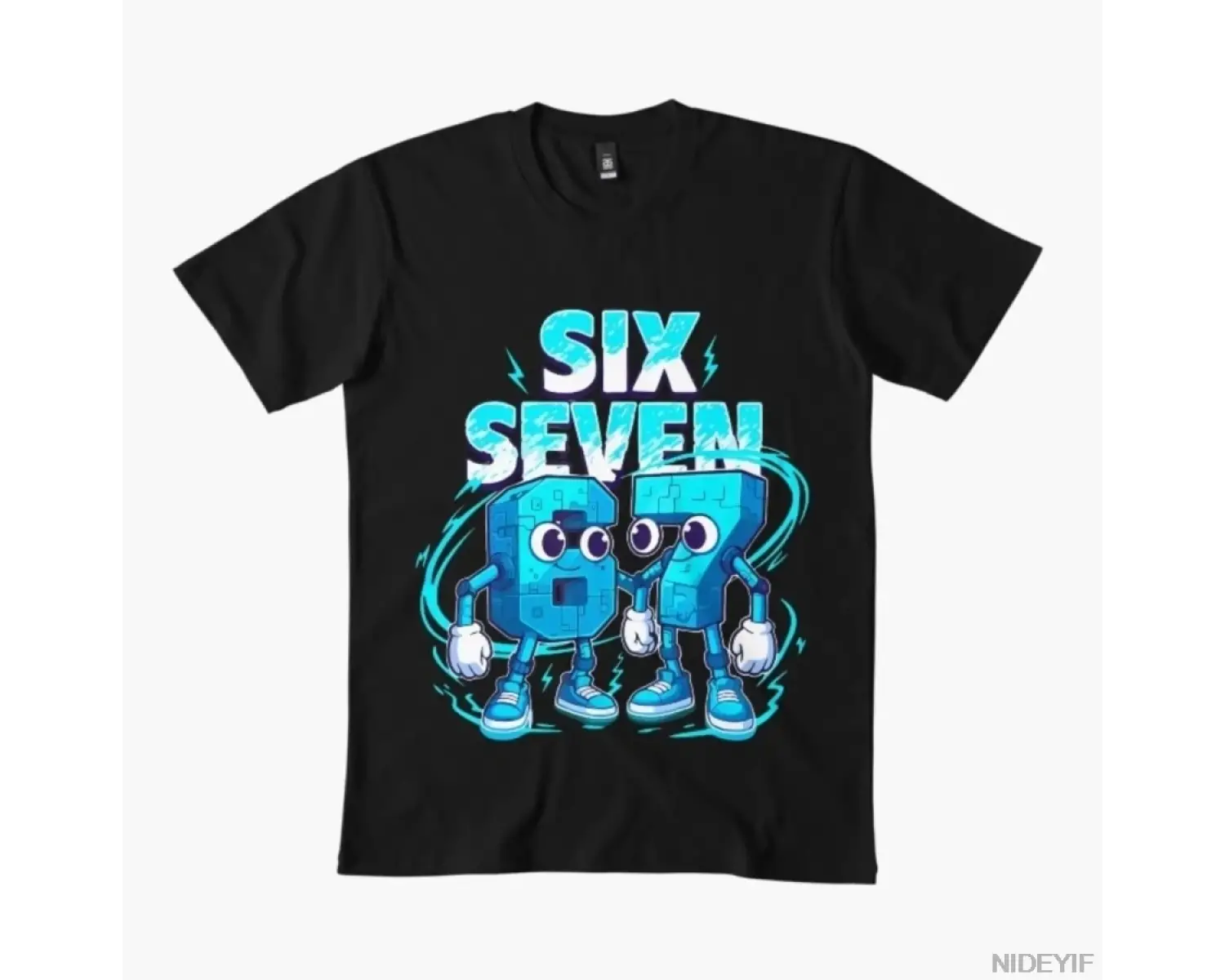 67 Six Seven 6-7 Komik Beyin Bozucu Meme ns Gen Alpha Erkek Kadın Tişörtü %100 Pamuk Tişörtle