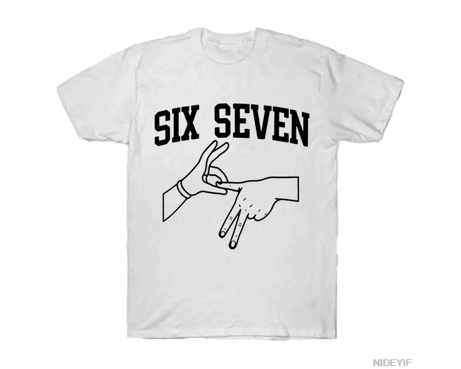 67 Six Seven El İşareti Sokak 67 6 7 Erkek Kadın Tişörtü %100 Pamuk Tişörtler Kısa Kollu Üstl