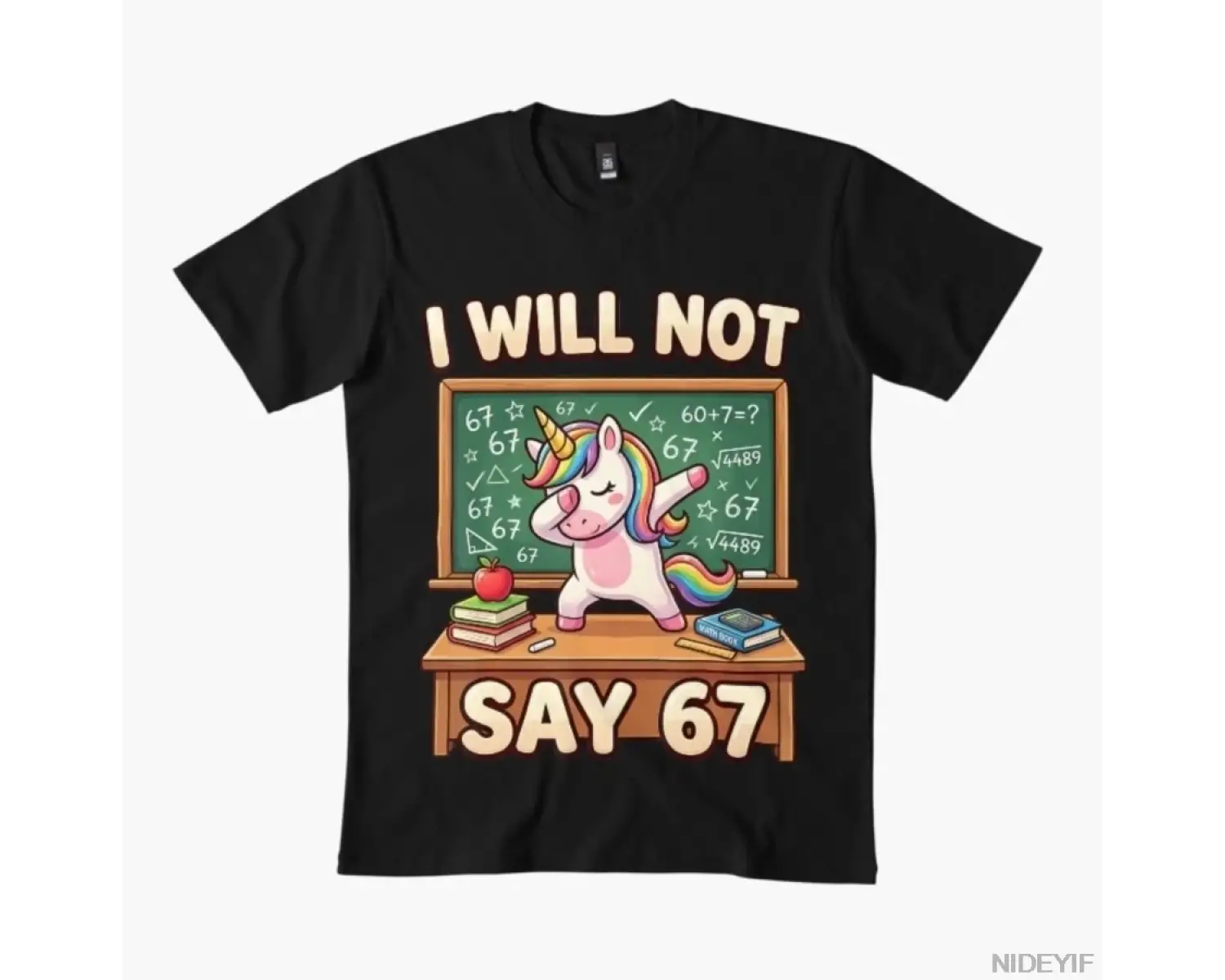 67 Unicorn Kız Çocukları İçin Altı Yedi Meme Brainrot Komik Erkek Çocuk Tişörtü Erkekler Kadı