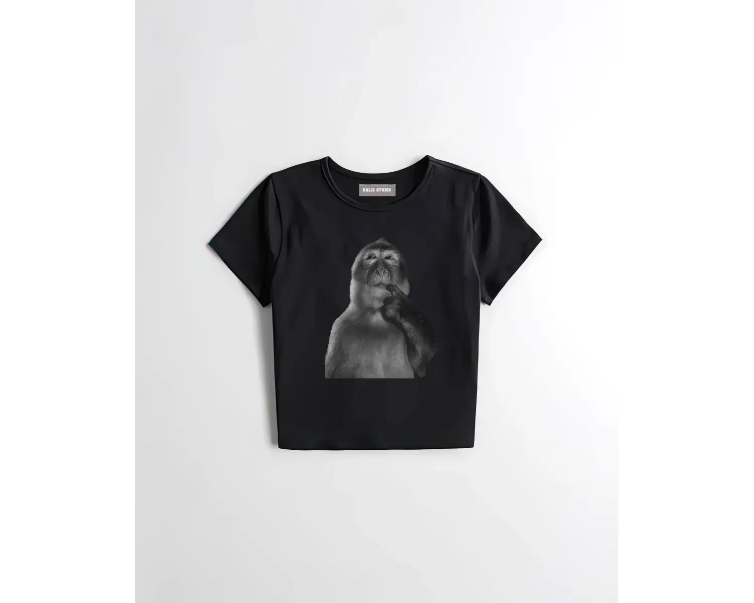 y2k vintage Düşünen Maymun baby tee