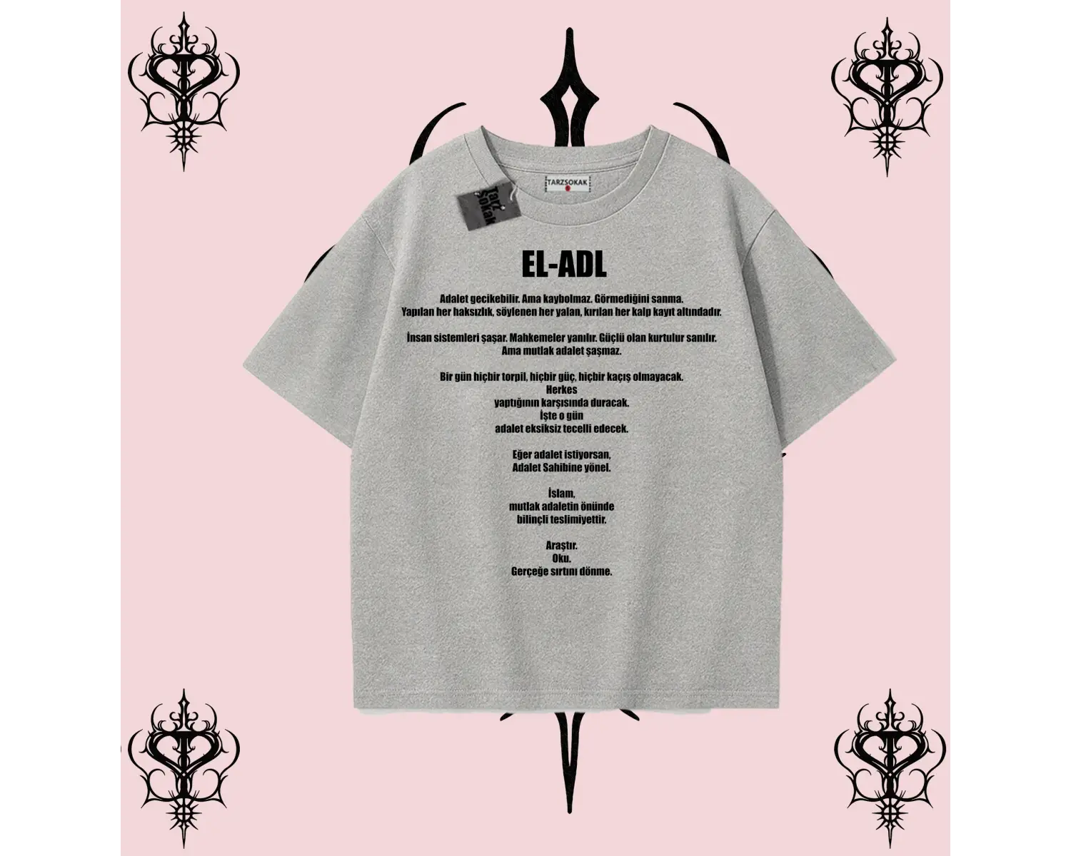 EL-ADL | Rabbimin 99 İsminden El-Adl Oversize Unisex Tişört – Adalet Temalı Streetwear