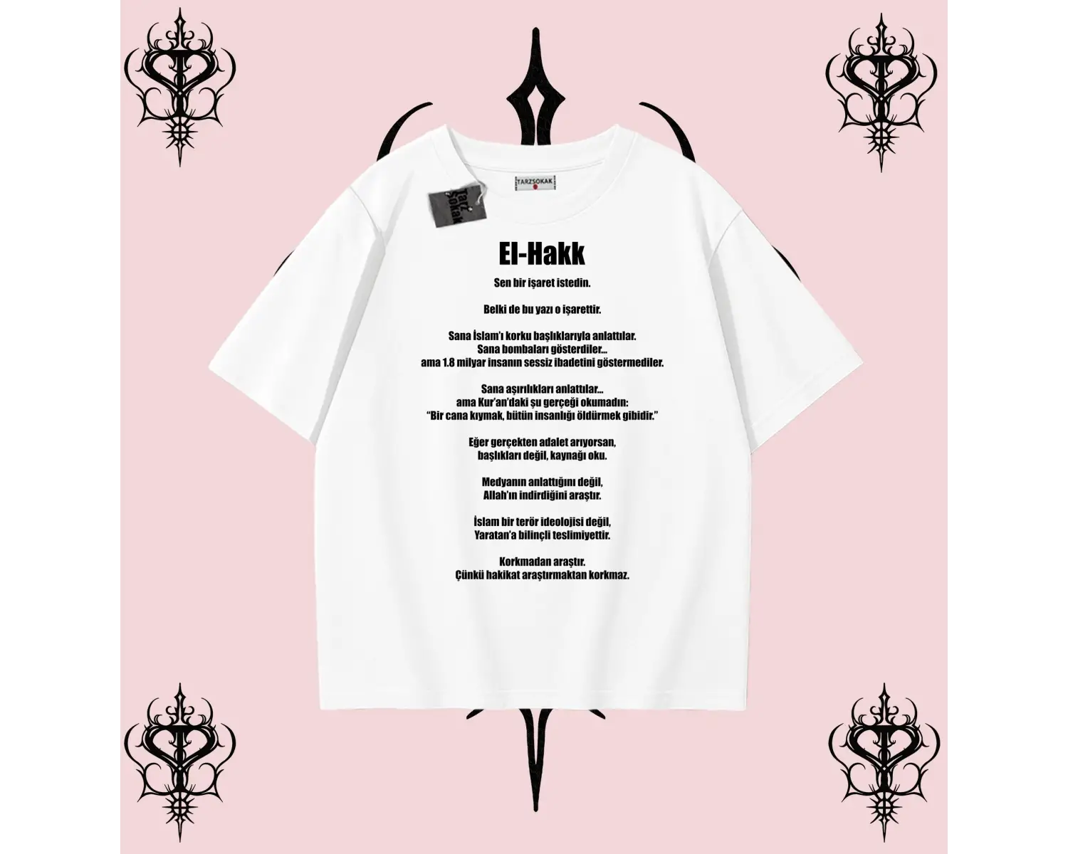 EL-HAK | Rabbimin 99 İsminden El-Hak Oversize Unisex Tişört – Hakikat Temalı Streetwear