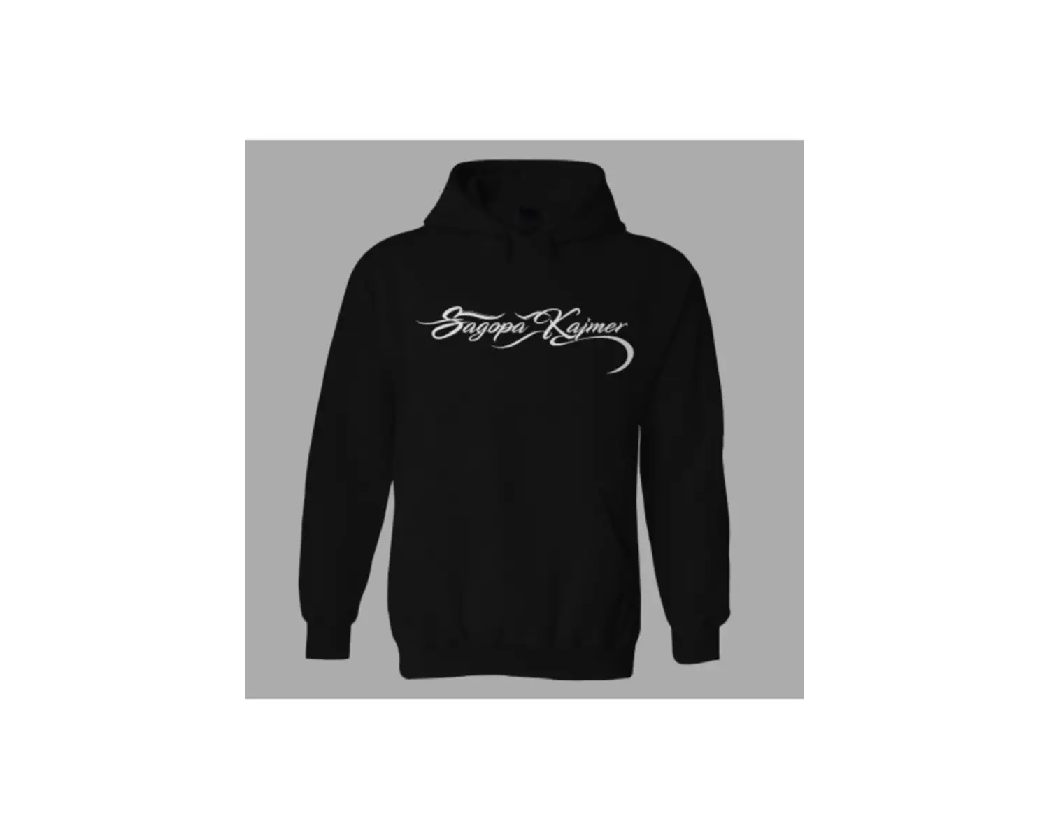 Oversize Unisex Siyah Sagopa Kajmer Baskılı Hoodie