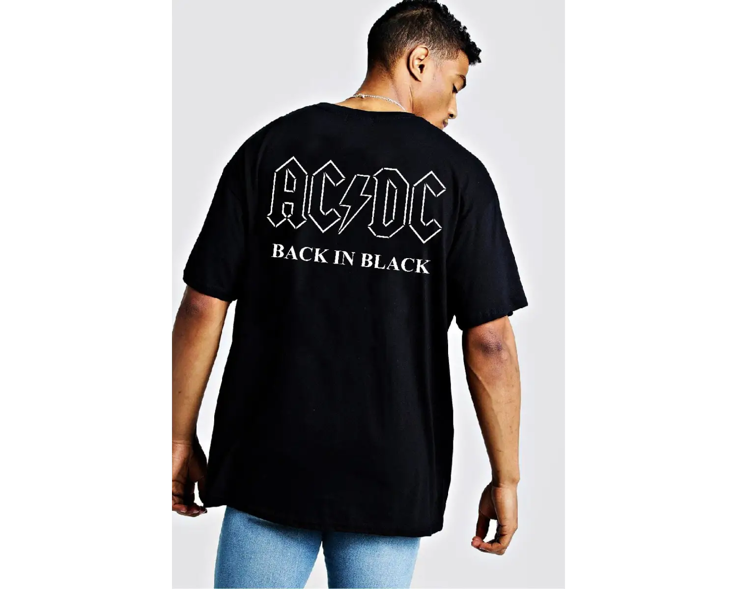 Acdc Back In Black Oversize Tişört