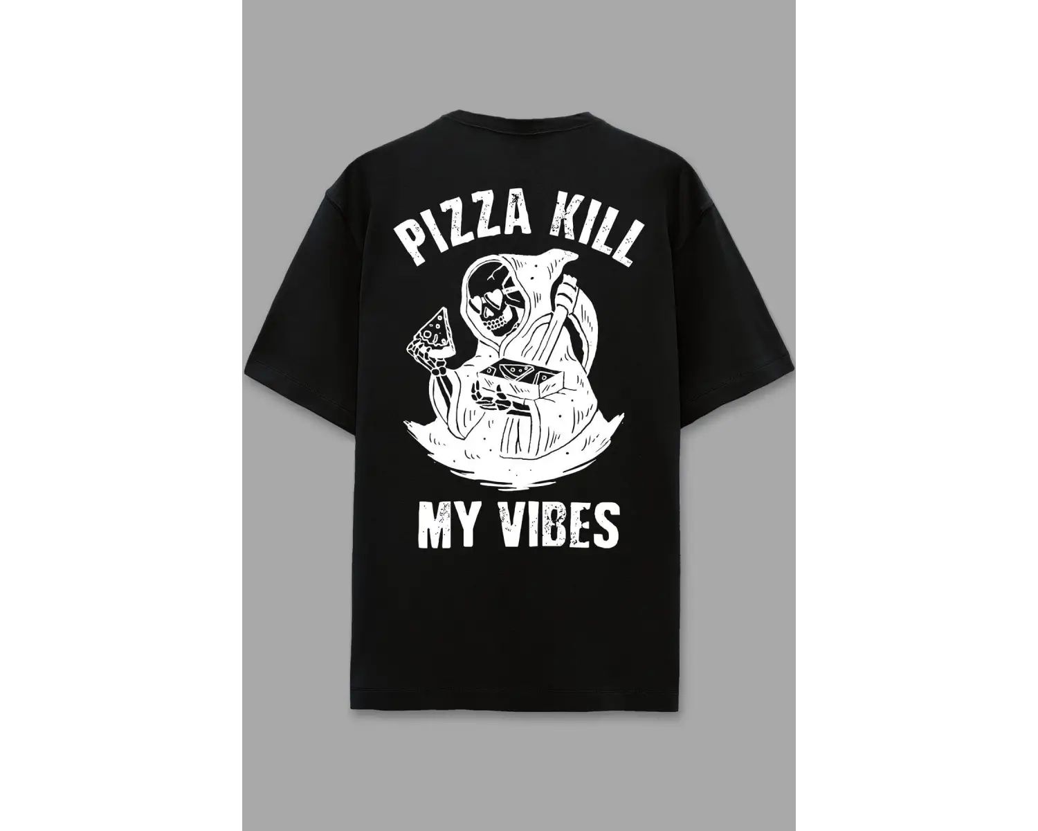 Pizza Killer Siyah Oversize Unisex T-shirt