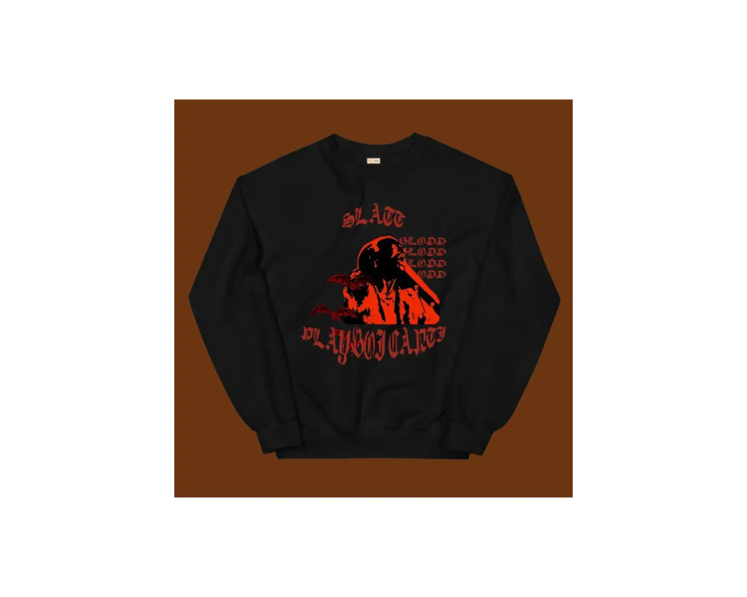 Slatted Playboi Carti Sweatshirt Siyah