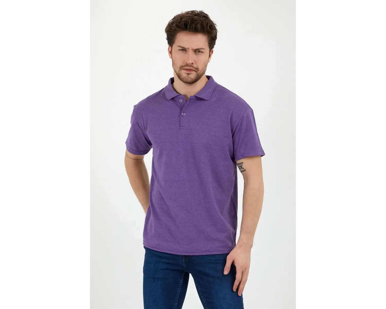 Eflatun Dar/slim Fitt Polo Yaka Tshirt