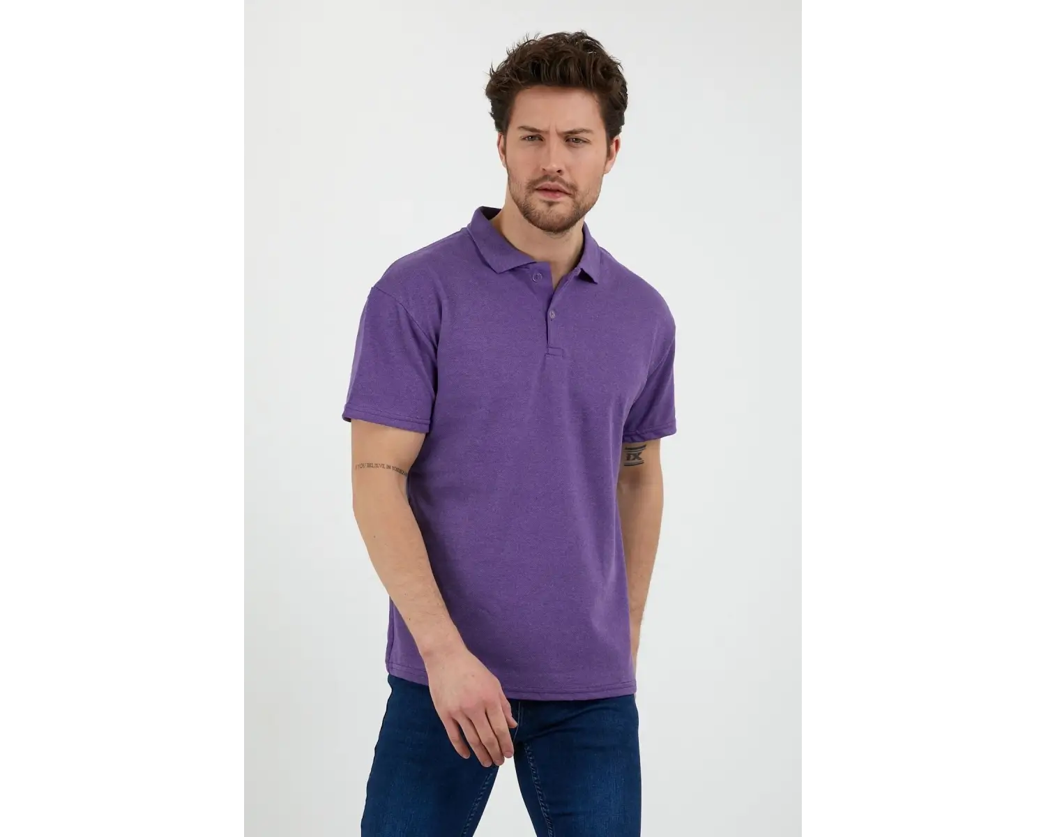 Eflatun Dar/slim Fitt Polo Yaka Tshirt