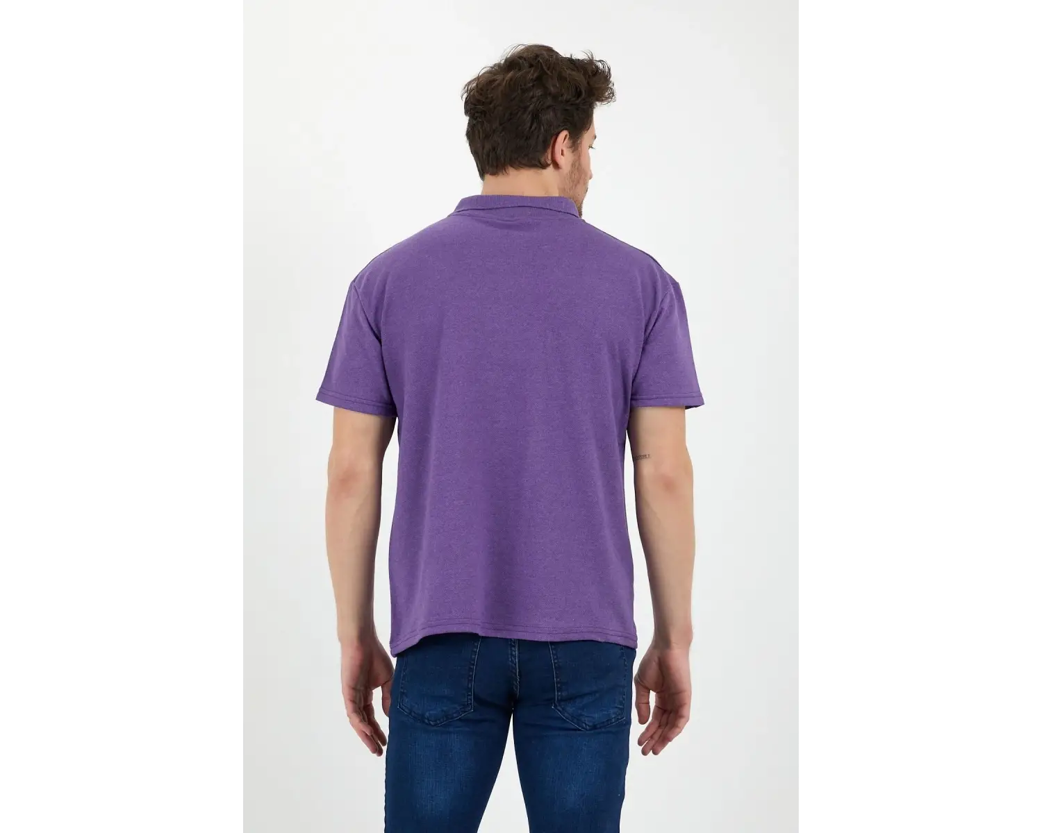 Eflatun Dar/slim Fitt Polo Yaka Tshirt