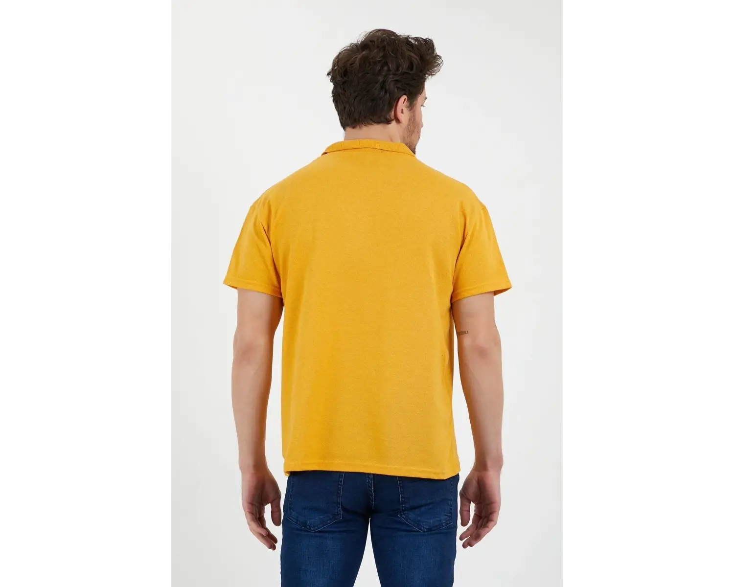 Sarı Dar/slim Fitt Polo Yaka Tshirt