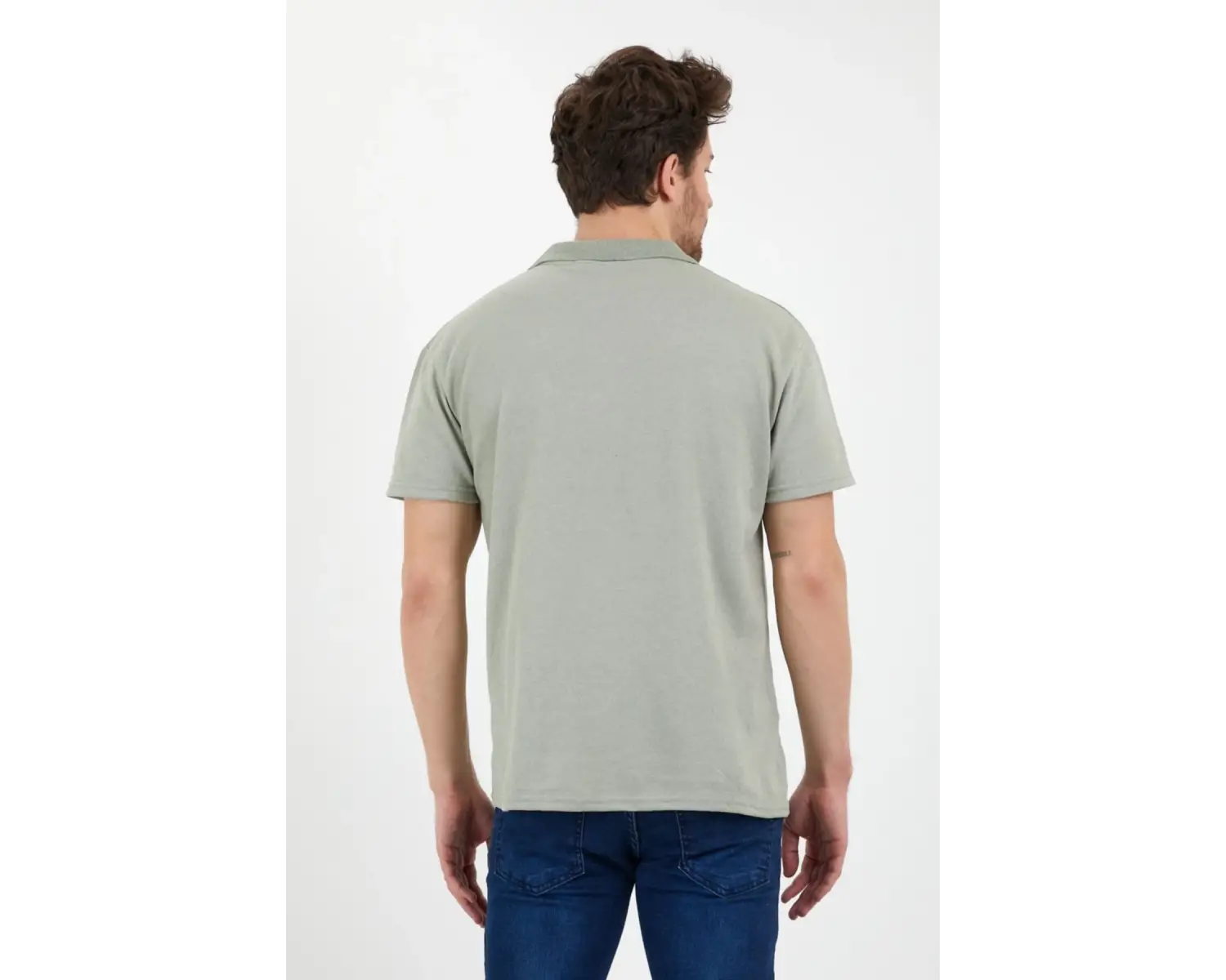 Haki Dar/slim Fitt Polo Yaka Tshirt