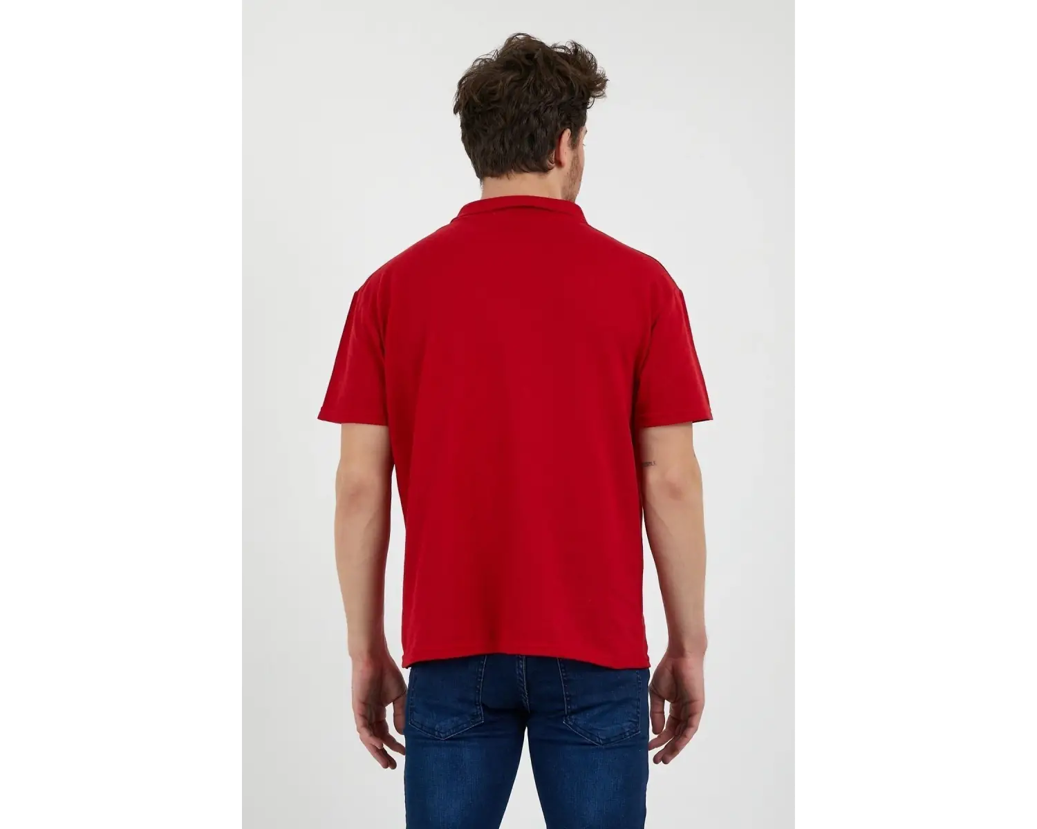Erkek Slim Fitt Düğmeli Polo Yaka Tshirt