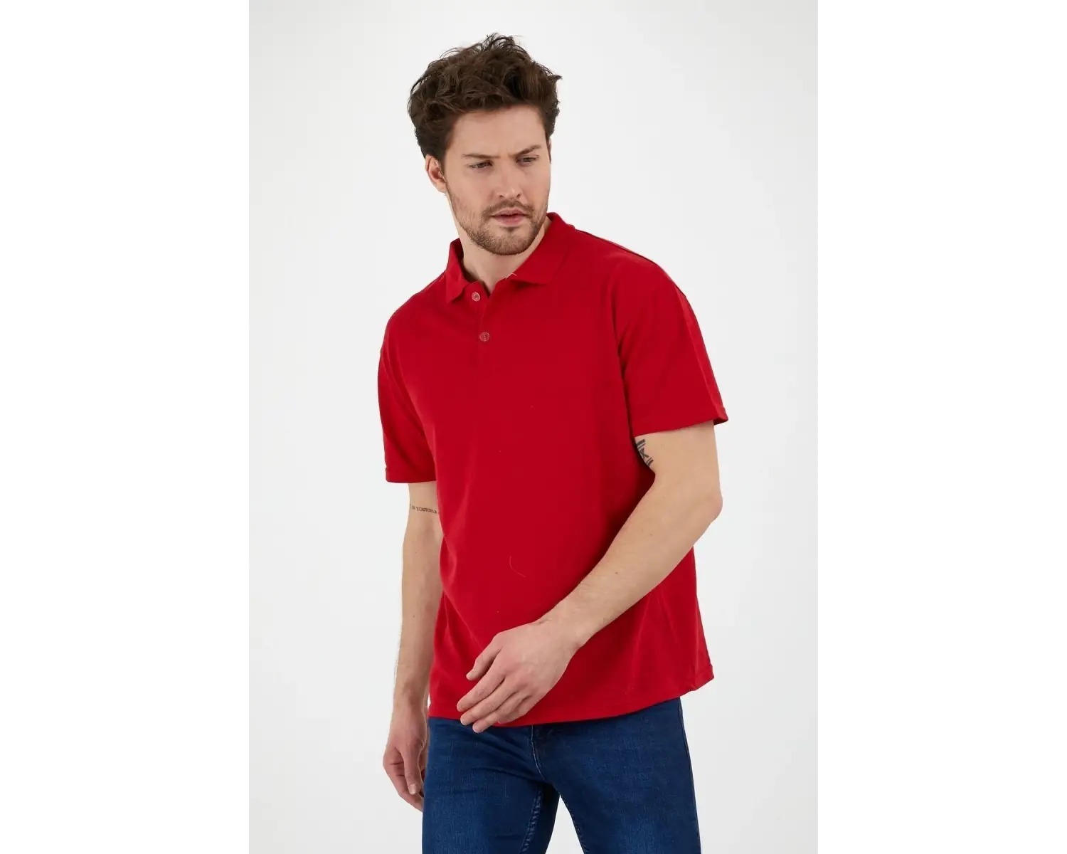 Erkek Slim Fitt Düğmeli Polo Yaka Tshirt