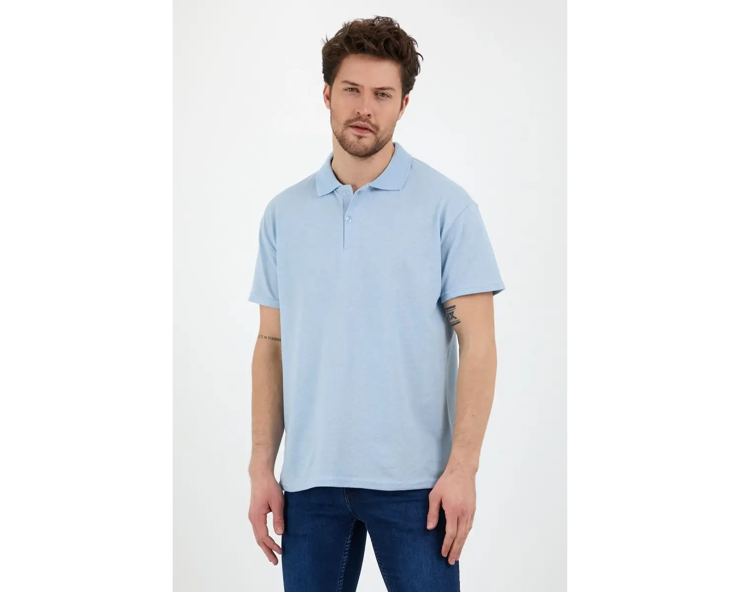 Bebe Mavi Dar/slim Fitt Polo Yaka Tshirt