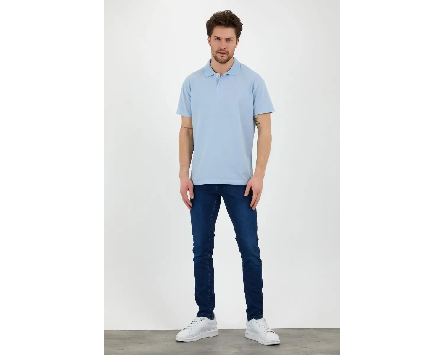Bebe Mavi Dar/slim Fitt Polo Yaka Tshirt